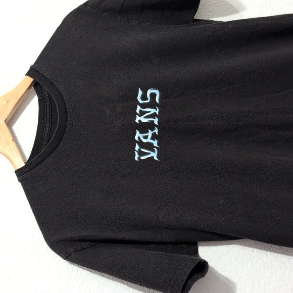 Vans Black T-Shirt with Bone and Floral Daisy Design Gender Neutral size Medium - Picture 5 of 16